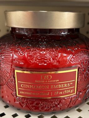 Cinnamon Embers Red Decorative Jar Candle